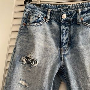 American Eagle high waisted ripped jeans